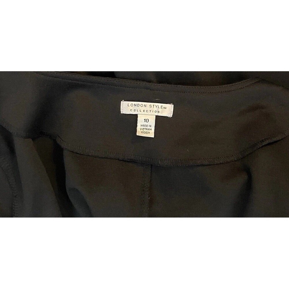 London Style Collection Black & White Sz 10 Fold 3/4 Sleeve Knee Length Dress - Picture 7 of 8